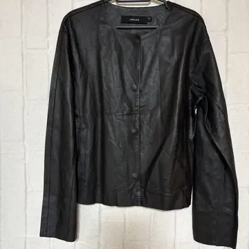 J BRAND M 블랙 램 가죽 100% 노카라 자켓