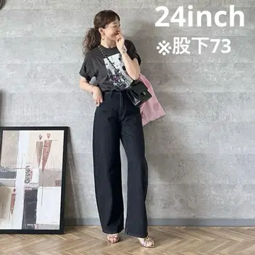 [ UNIQLO ] 배기 커브 청바지 24 다크 그레이 인심 73
