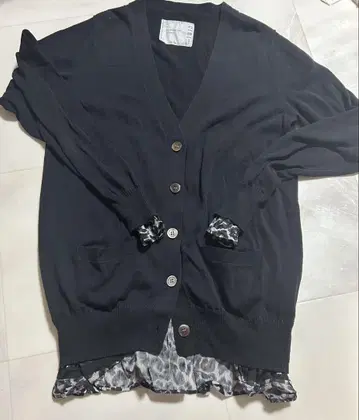 sacai 1813 블랙 가디건