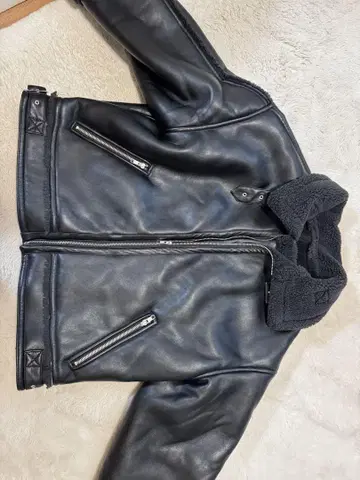 JEANASIS 가죽 보아 옷깃 자켓