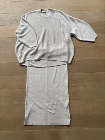 프레임워크 니트 셋업 핑크 베이지