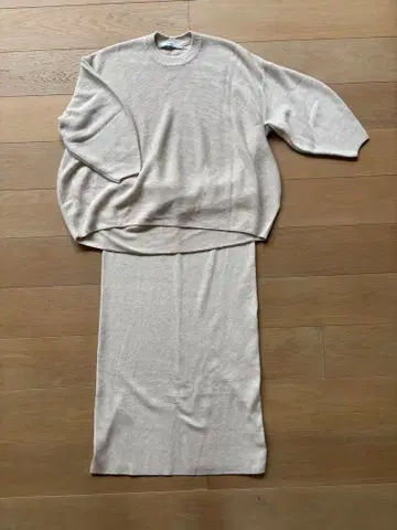 프레임워크 니트 셋업 핑크 베이지