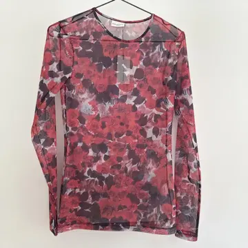 DRIES VAN NOTEN 꽃무늬 시어 메쉬 긴팔 상의 택 포함