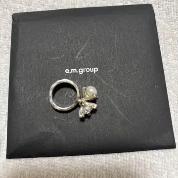 e.m 펄과 지르코니아 silver 반지 5호