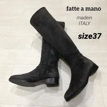 이탈리아제 fatte a mano 천연 가죽 스웨이드 롱 부츠 37