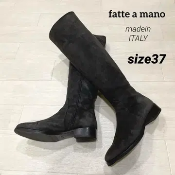 이탈리아제 fatte a mano 천연 가죽 스웨이드 롱 부츠 37