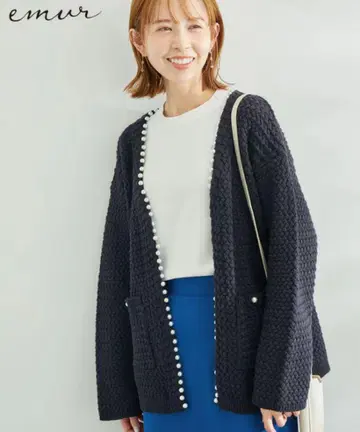 미사용 새상품 로페피크닉 펄 가디건