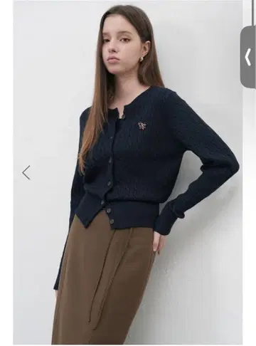 GENERAL IDEA 네이비 케이블 가디건 XS