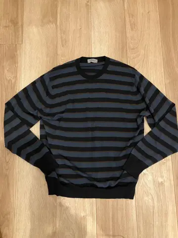 JOHN SMEDLEY 하이 게이지 스트라이프 스웨터 사이즈 L 울