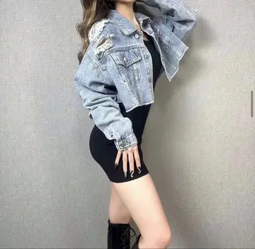 데님 숏 자켓