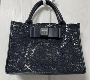 Maison de FLEUR 메종 드 플뢰르 레이스 클리어 리본 토트백