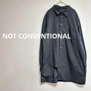 노트 컨벤셔널 비대칭 긴팔 셔츠 코튼 블랙 F