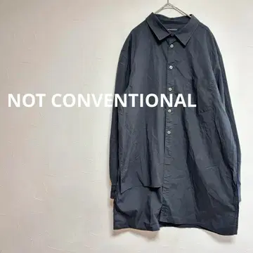 노트 컨벤셔널 비대칭 긴팔 셔츠 코튼 블랙 F