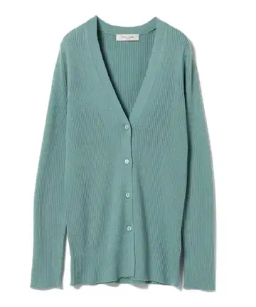 Demi-Luxe BEAMS 리브 V넥 가디건