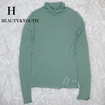 [ 새상품급 ] H BEAUTY&YOUTH 시어 터틀넥 티셔츠 그린