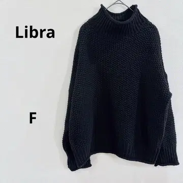 [ Libra ] 터틀넥 니트 다운 숄더 굵게 짠 루즈핏 귀여운