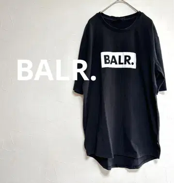 보라 BALR. 화이트 로고 T셔츠 블랙 XL