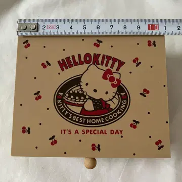 레트로 쇼와 산리오 헬로키티 키티 1985년 나무 상자 소품함