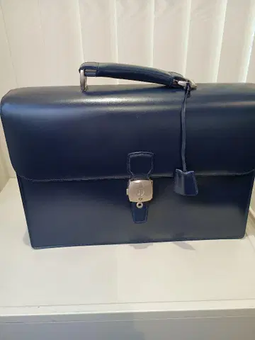 dunhill 던힐 네이비 가죽 비즈니스 백