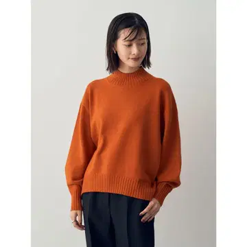 새상품급 yecca vecca 부드러운 리브 니트 스웨터 넉넉한 오렌지