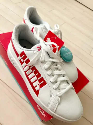 PUMA Smash v2 화이트/레드 28.0cm 스니커즈