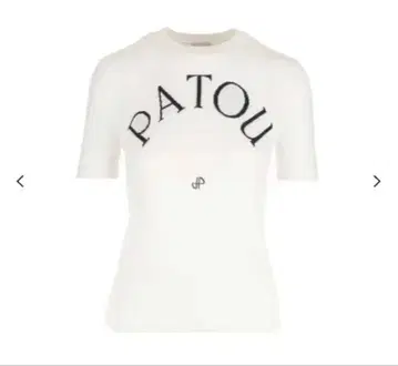 Patou 로고 자수 니트 반팔 상의
