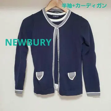 [ NEWBURY ] 앙상블 니트 반팔 가디건
