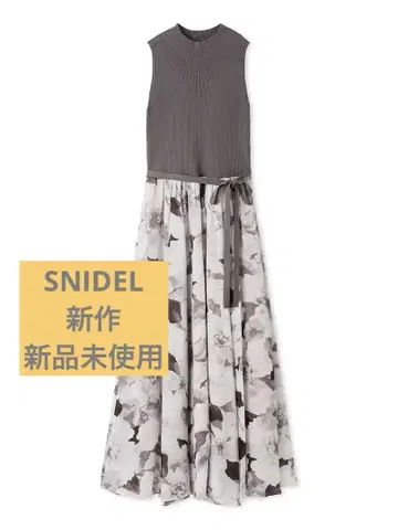 SNIDEL 신상 슬리브리스 니트 도킹 원피스
