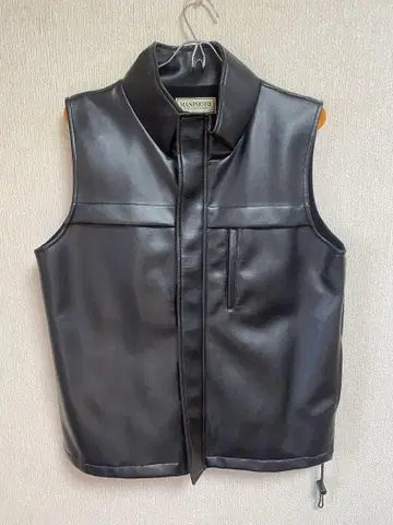 인조 가죽 슬리브리스 자켓 블랙 XL