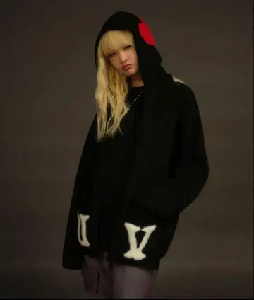 Aclent Point shaggy logo hooded muffler