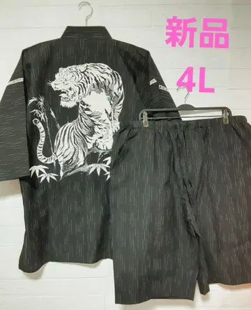 새상품 남성용 4L 일본풍 패턴 진베이 호랑이 타이거 JAPAN