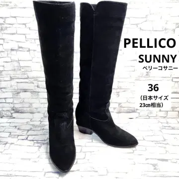 PELLICO SUNNY 펠리코사니 롱 부츠 스웨이드 36 블랙
