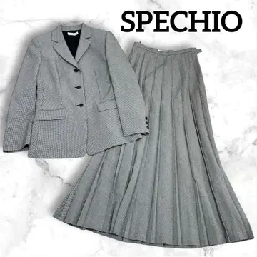 SPECHIO 스페치오 플리츠 하운드투스 체크 셋업 수트 울