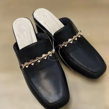 블랙 프라이빗 라벨 L 사이즈 뮬 골드 체인 새상품