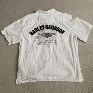 00s Harley Davidson white shirt y2k