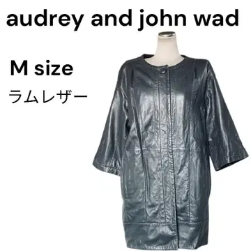 audrey and john wad 램 가죽 노카라 코트 그레이 M