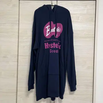 Hysteric Glamour 롱 후드티 네이비