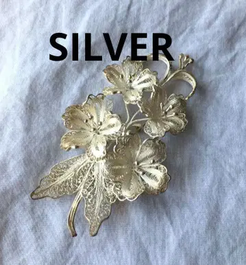 빈티지 은선 세공 실버 브로치 SILVER 필리그리 빅 사이즈