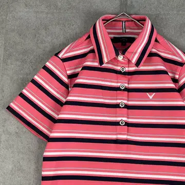 캘러웨이 바이컬러 반팔 피케 셔츠 골프웨어 보더