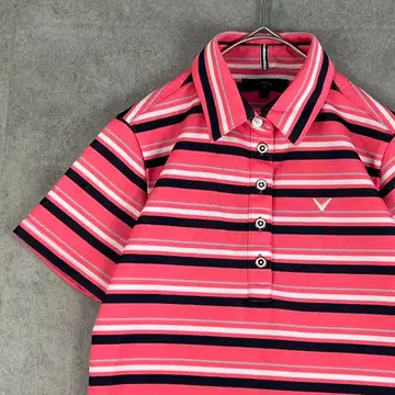 캘러웨이 바이컬러 반팔 피케 셔츠 골프웨어 보더