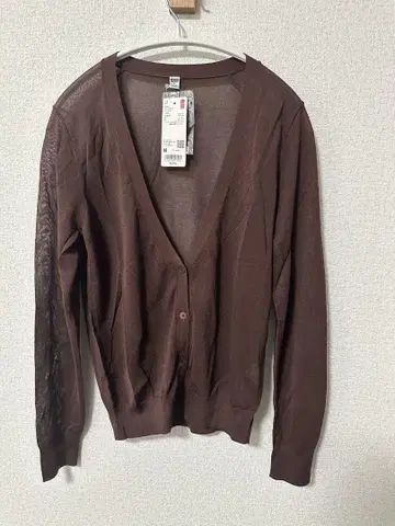 UNIQLO 라이트 V넥 가디건 M 사이즈 브라운