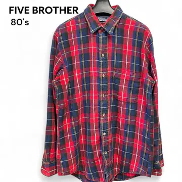 FIVE BROTHER 80's 체크 무늬 플란넬 셔츠