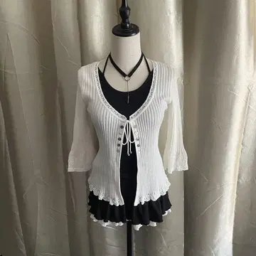 가디건 7부 소매 페어리 그런지 모리걸 일본제