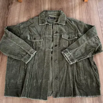 새상품급! ZARA 카키 코듀로이 자켓
