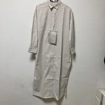 애프터눈 티 베이지 긴팔 롱 셔츠, 벨트 포함