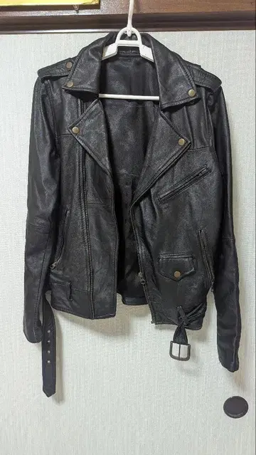 더블 라이더 자켓 블랙 가죽