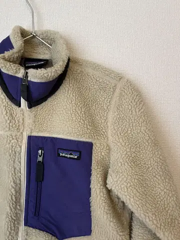 patagonia 플리스 자켓 XS 베이지/퍼플
