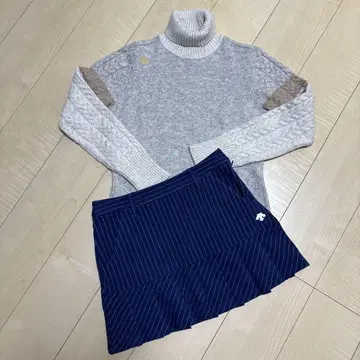 데상트 DESCENTE 골프 케이블 터틀넥 스웨터 단품