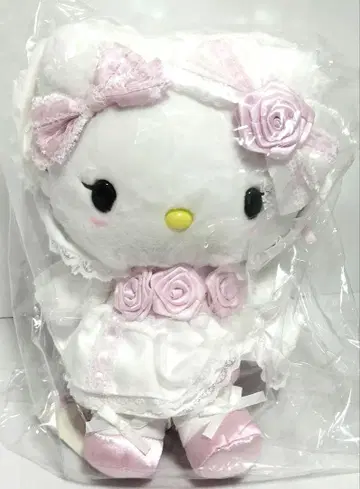 산리오 화이트 프릴 디자인 헬로키티 봉제 인형 미개봉 새상품