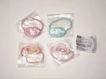 산리오 캐릭터즈 자수 머리끈 가챠가챠 4종